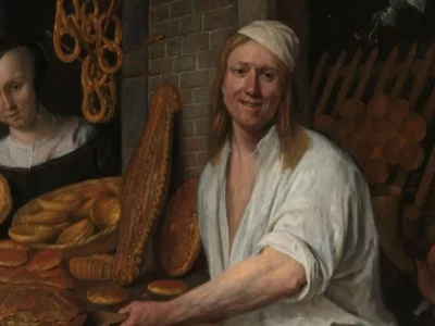 Oud schilderij van bakker Jan Steen