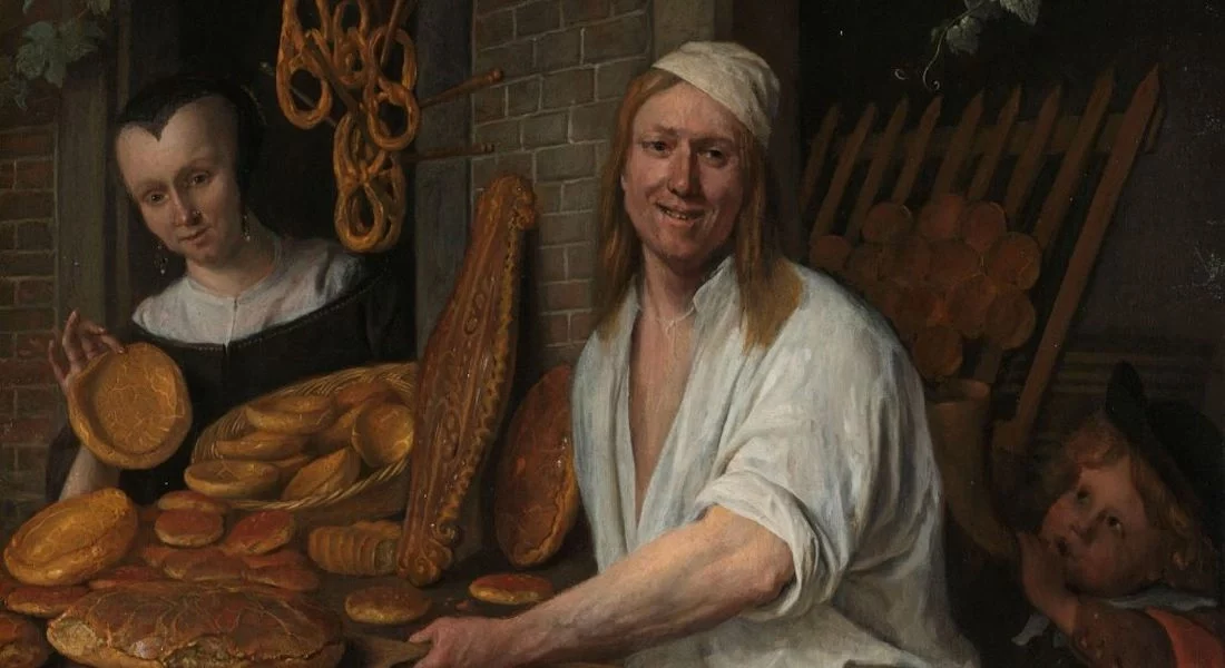 Oud schilderij van bakker Jan Steen